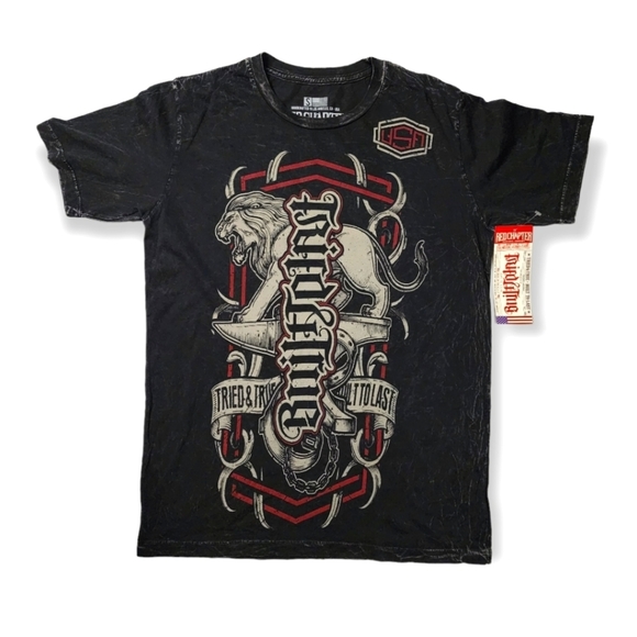 *NWT Red Chapter Short Sleeve Cotton Shirt Black Small - Picture 1 of 4